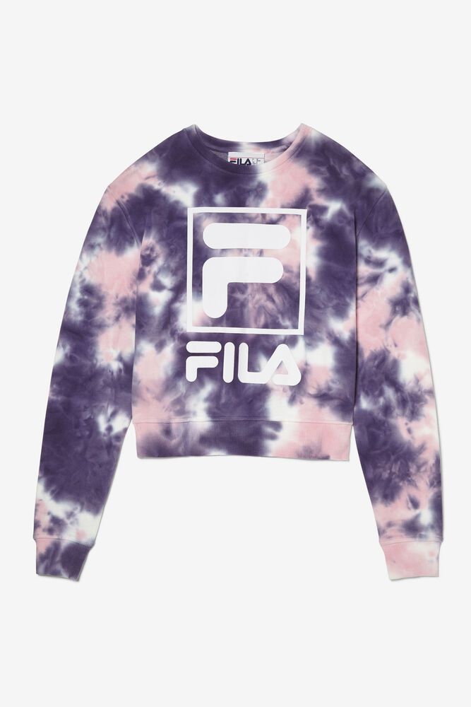 Fila Sweatshirt Womens Purple Ashley Tie Dye - Ireland 81253-QEFI